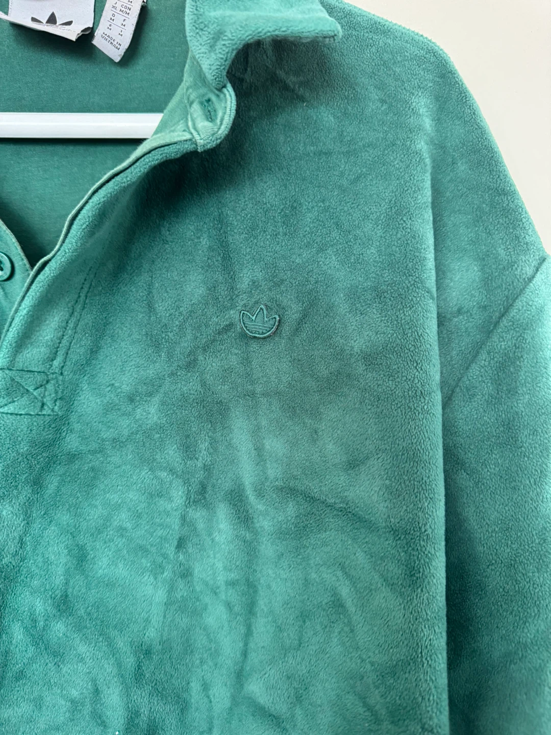 Adidas Velour Tracksuit Set Green Medium - photo 3