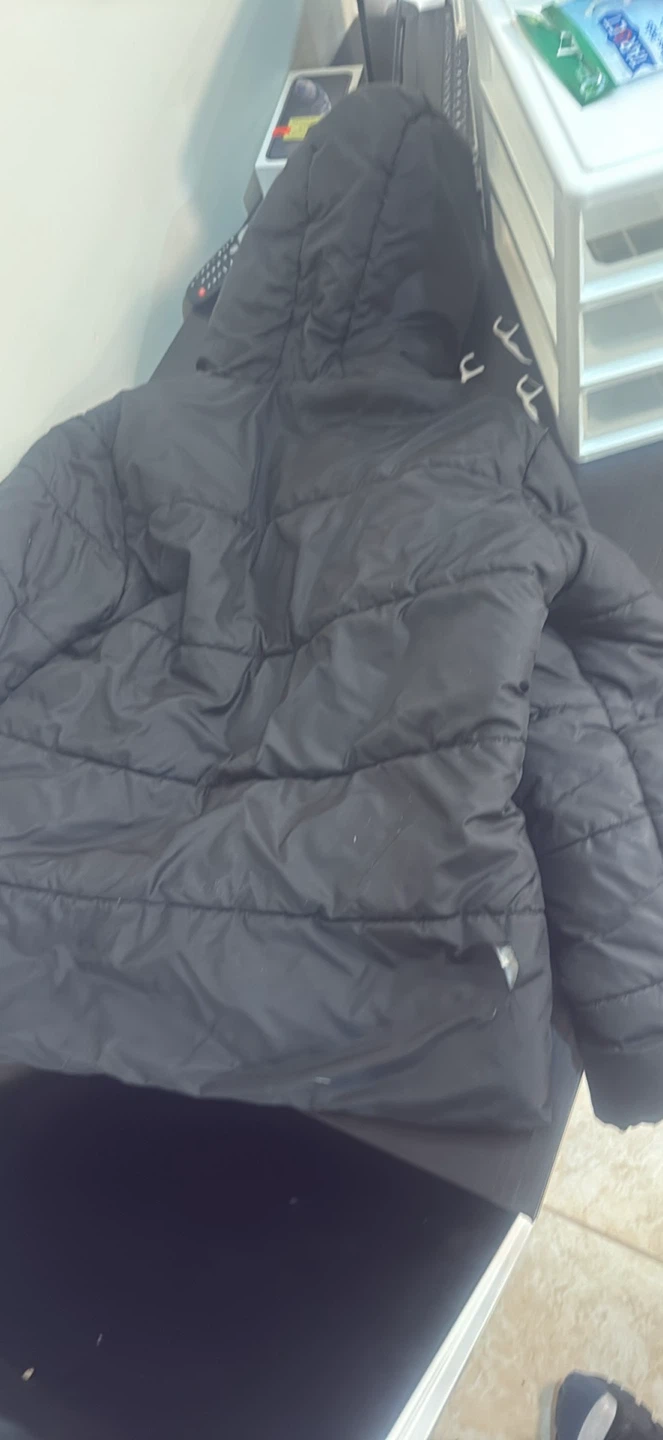 Black Puffer Jacket with Cross Graphics - photo 2