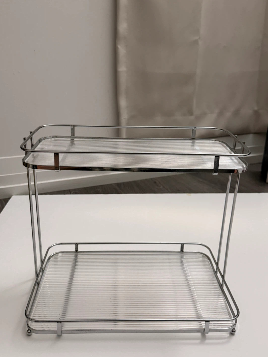 2-Tier Metal & Clear Plastic Shelf Organizer - photo 2