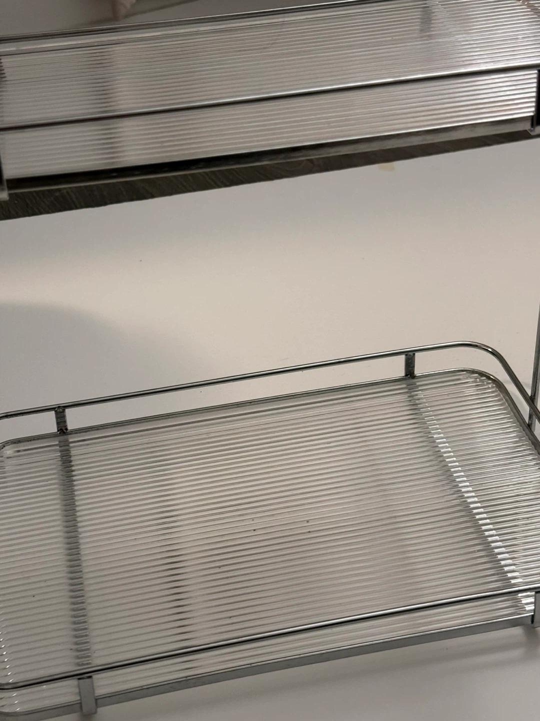 2-Tier Metal & Clear Plastic Shelf Organizer - photo 3