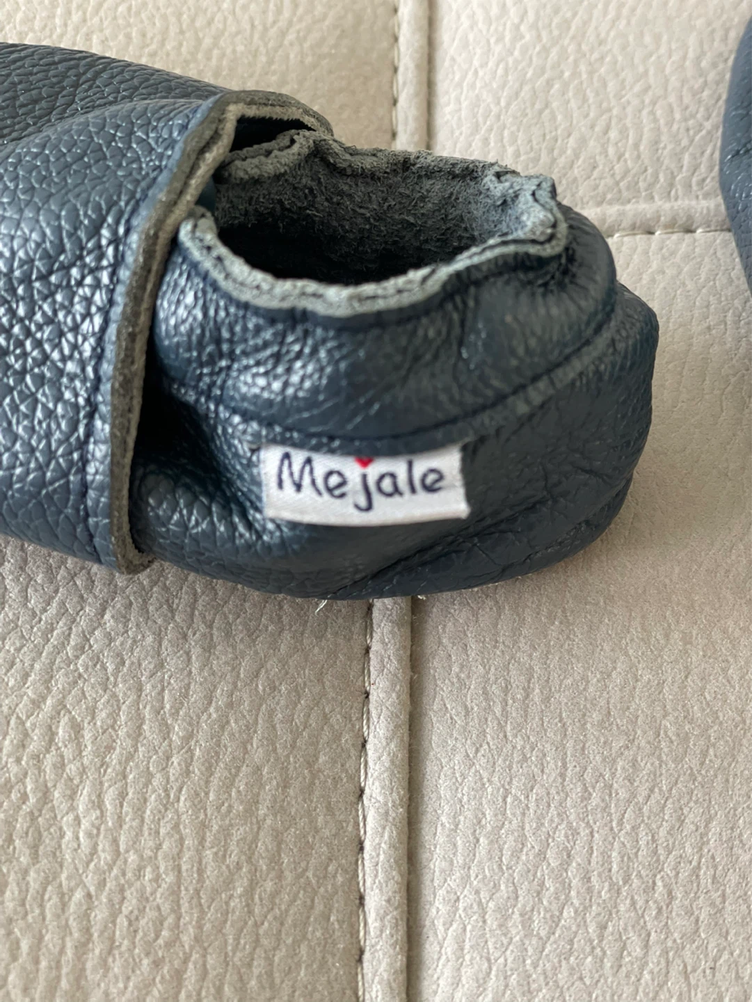 Mejale Leather Baby Moccasins - Navy - photo 3