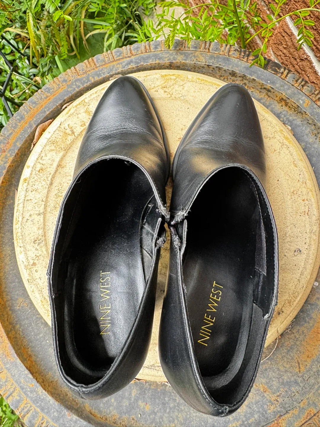 Nine West Black Leather Ankle Boots