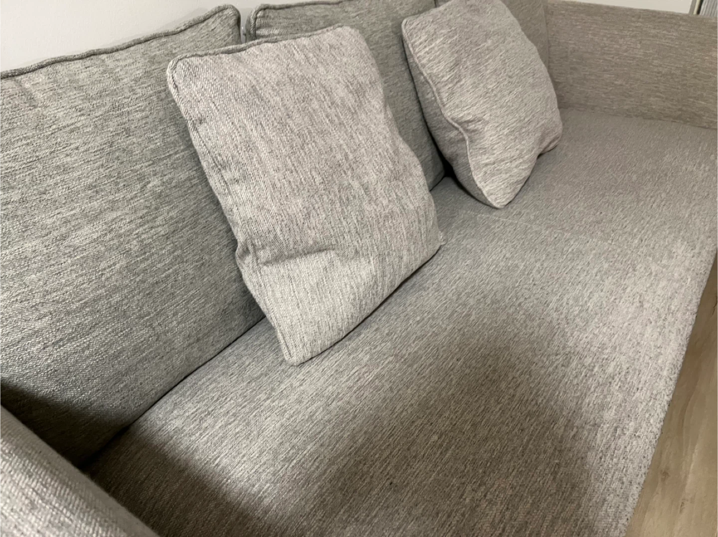 Grey Fabric Sofa with 3 Cushions - photo 3
