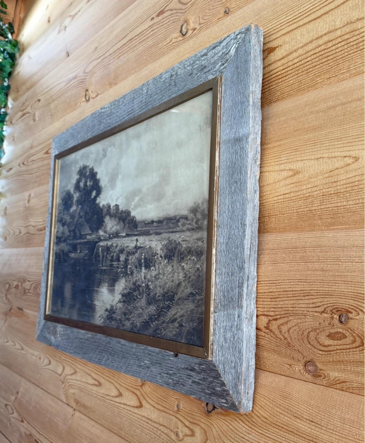 Large Rustic Cabin Wall Art Framed Landscape Print - photo 2