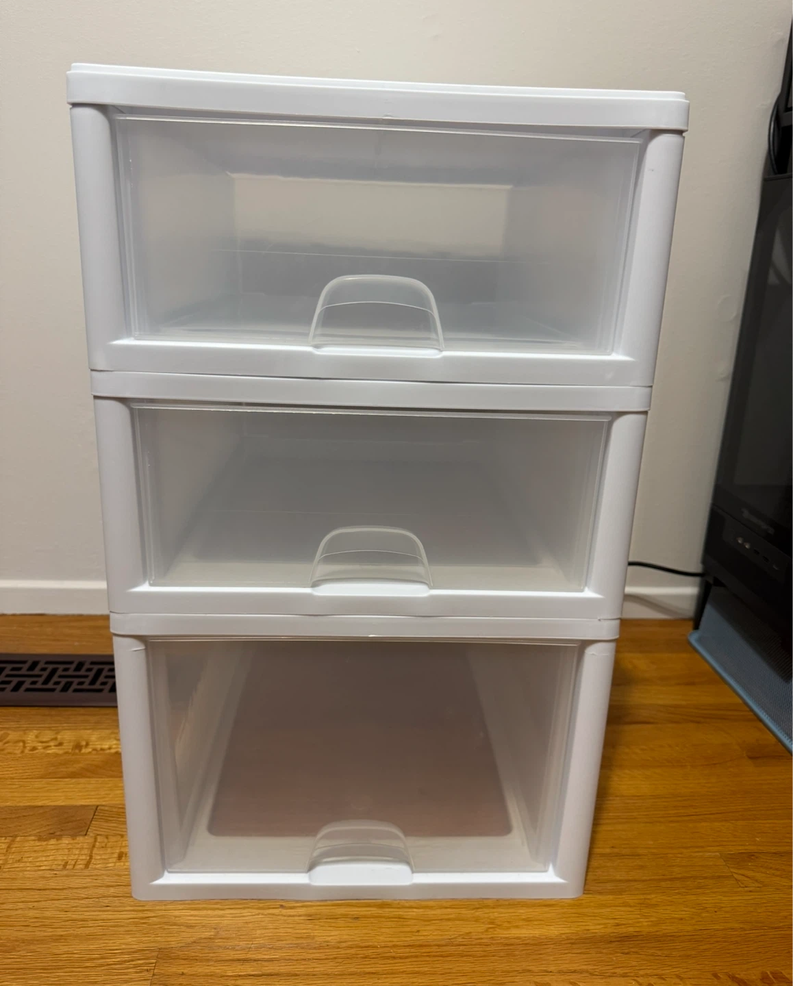 Stackable Storage Drawers Set of 3 – White Plastic Organizer