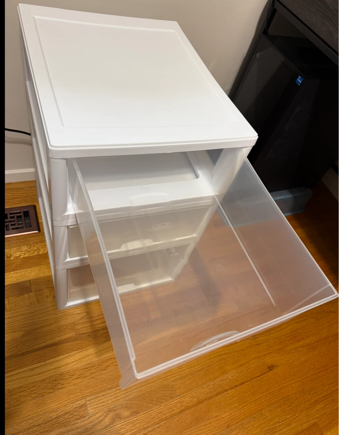 Stackable Storage Drawers Set of 3 – White Plastic Organizer - photo 2