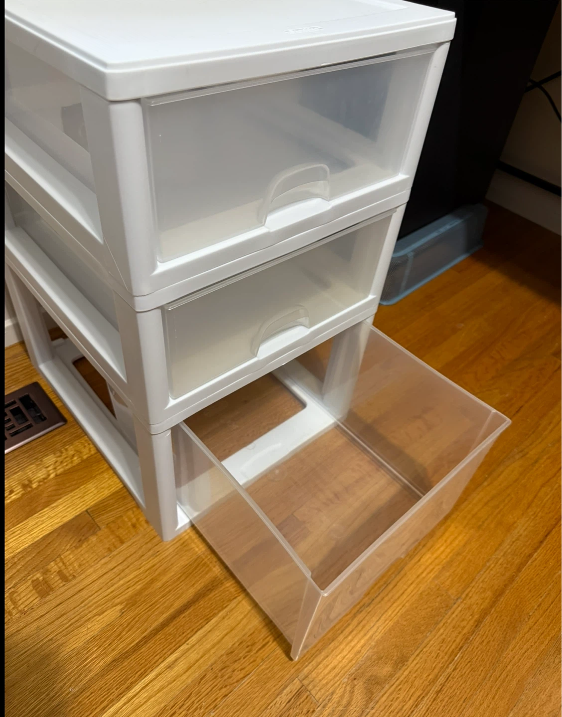 Stackable Storage Drawers Set of 3 – White Plastic Organizer - photo 3