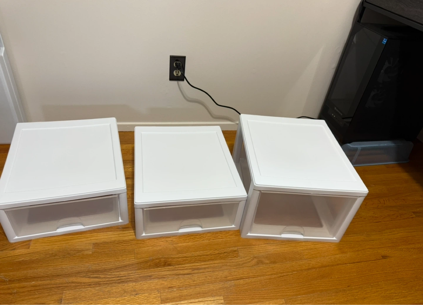 Stackable Storage Drawers Set of 3 – White Plastic Organizer - photo 4