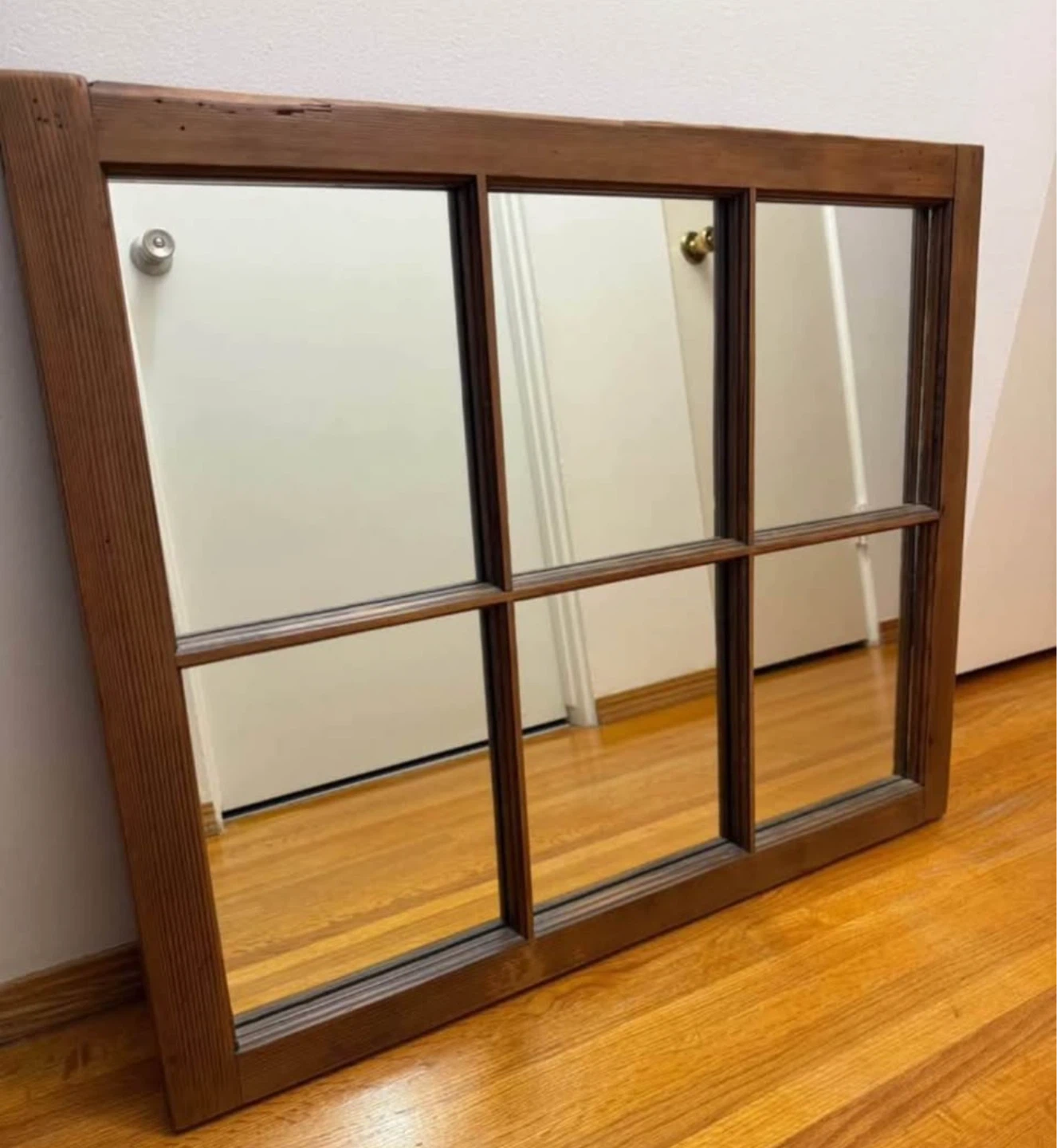 Rustic Window Pane Wall Mirror – Farmhouse Style