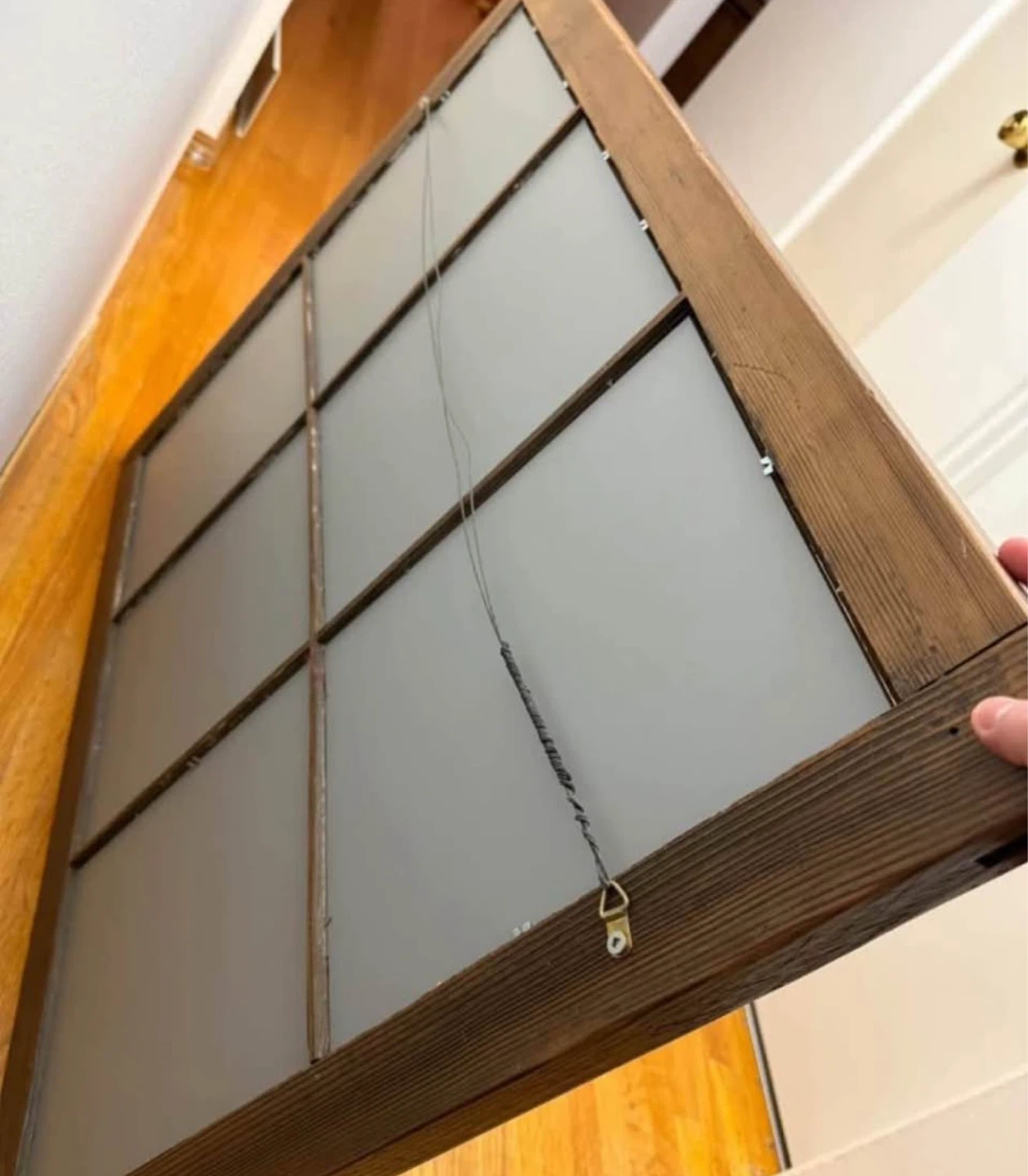 Rustic Window Pane Wall Mirror – Farmhouse Style - photo 4