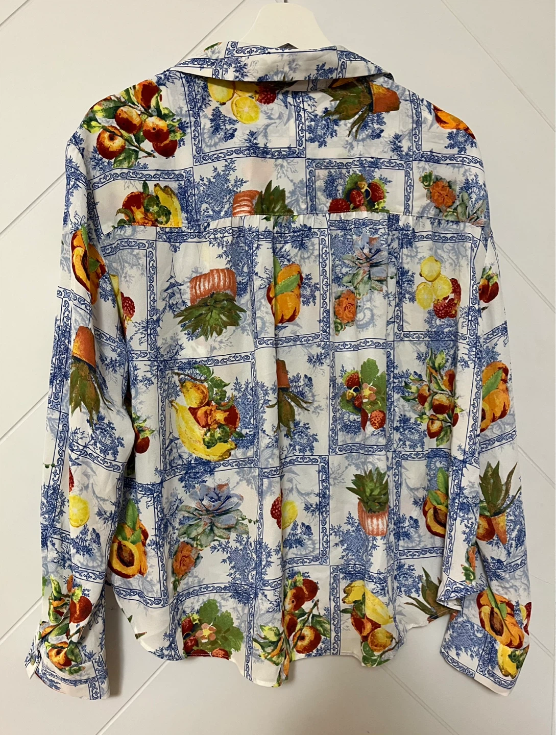 Beautiful Rose + Olive Fruit Print Button-Up Shirt - photo 4