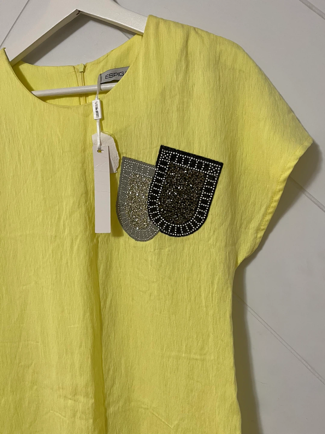 Espiga Yellow Dress with Embellished Pockets - photo 4