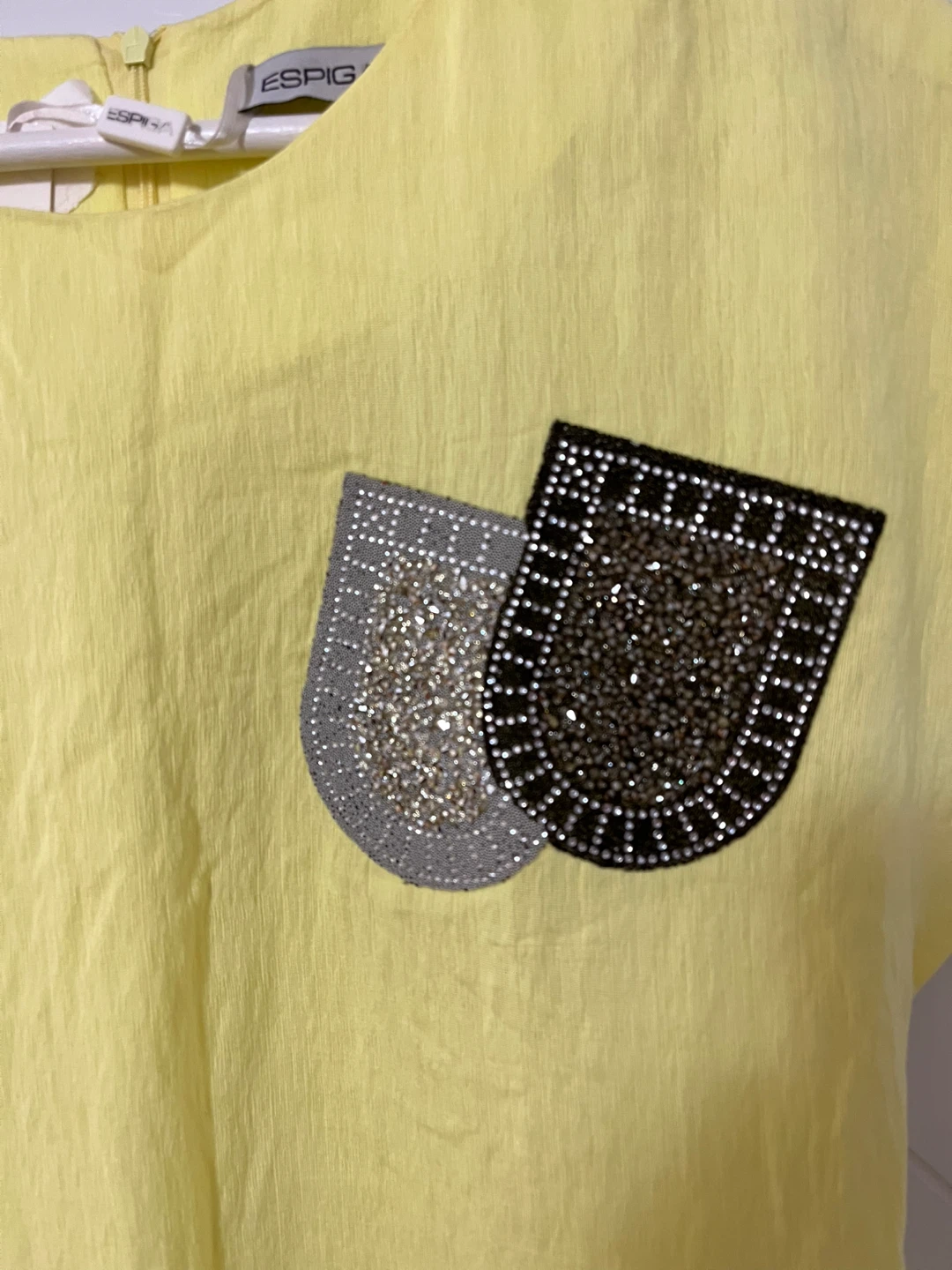 Espiga Yellow Dress with Embellished Pockets - photo 3
