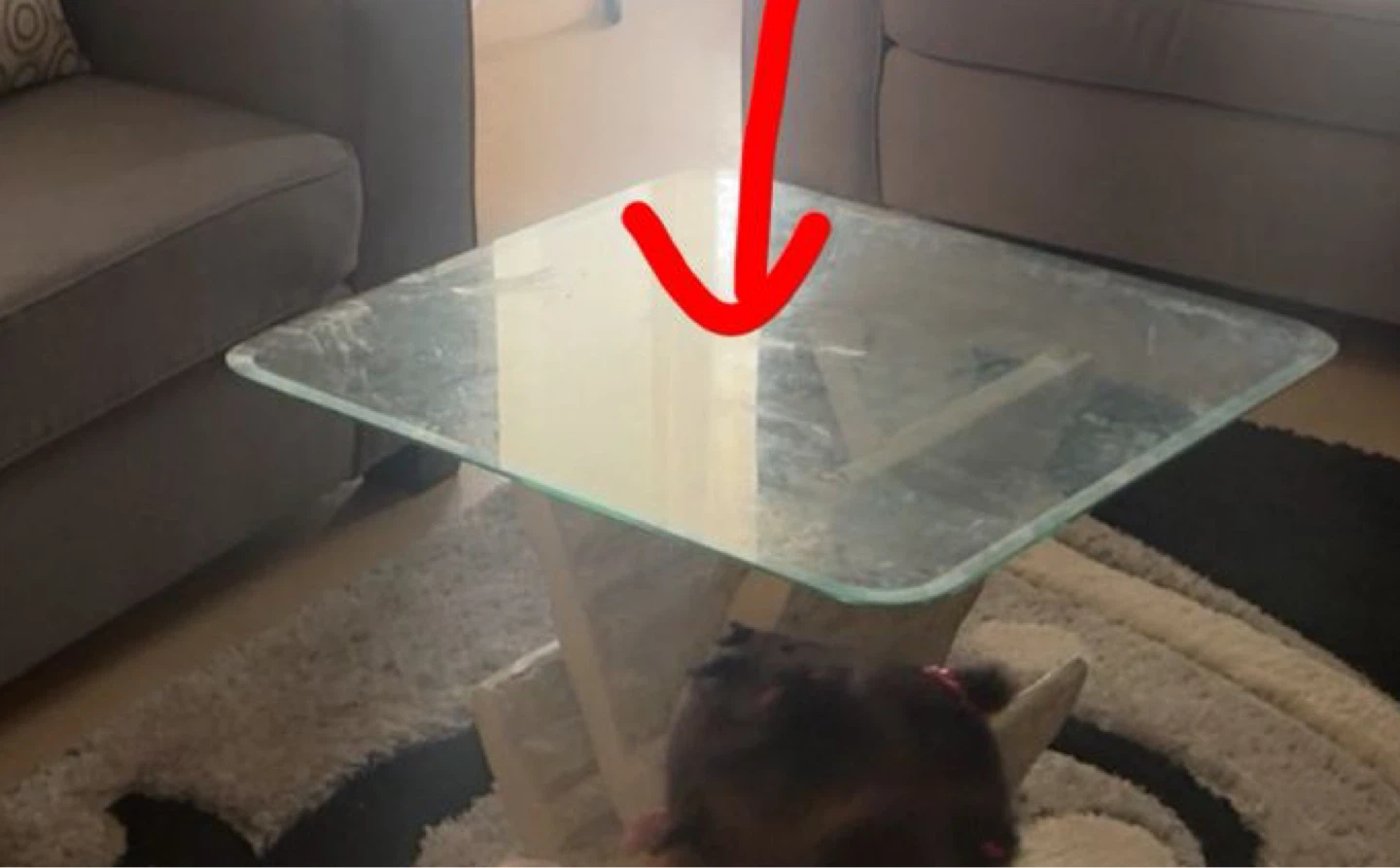 Glass top side table