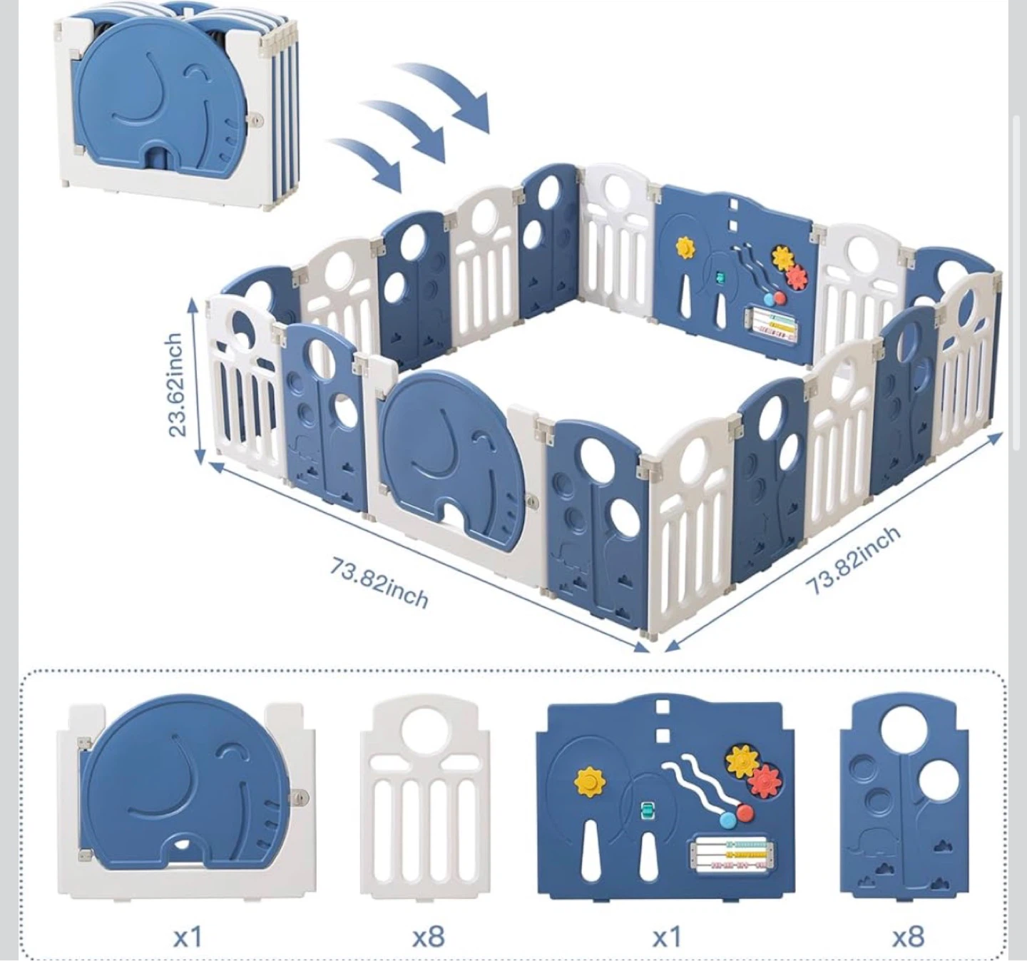 Baby Playpen - Safety Play Yard with Activity Panel - photo 3