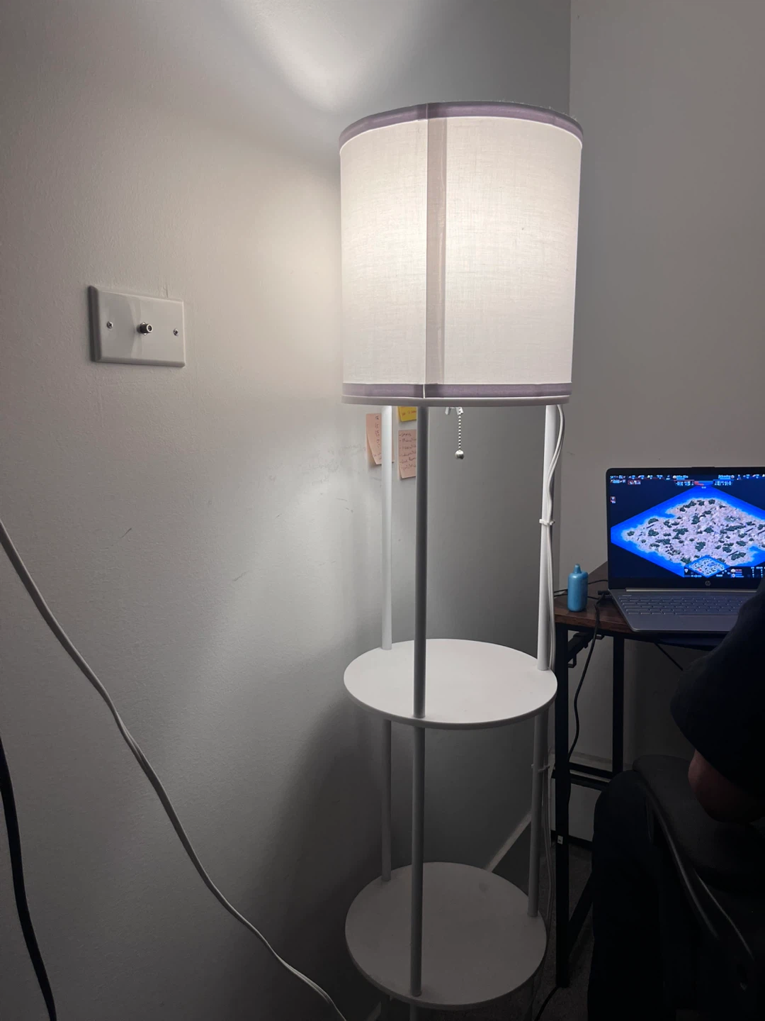 White Floor Lamp with Shelves