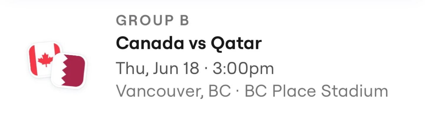 Canada vs Qatar Soccer Match Ticket Info