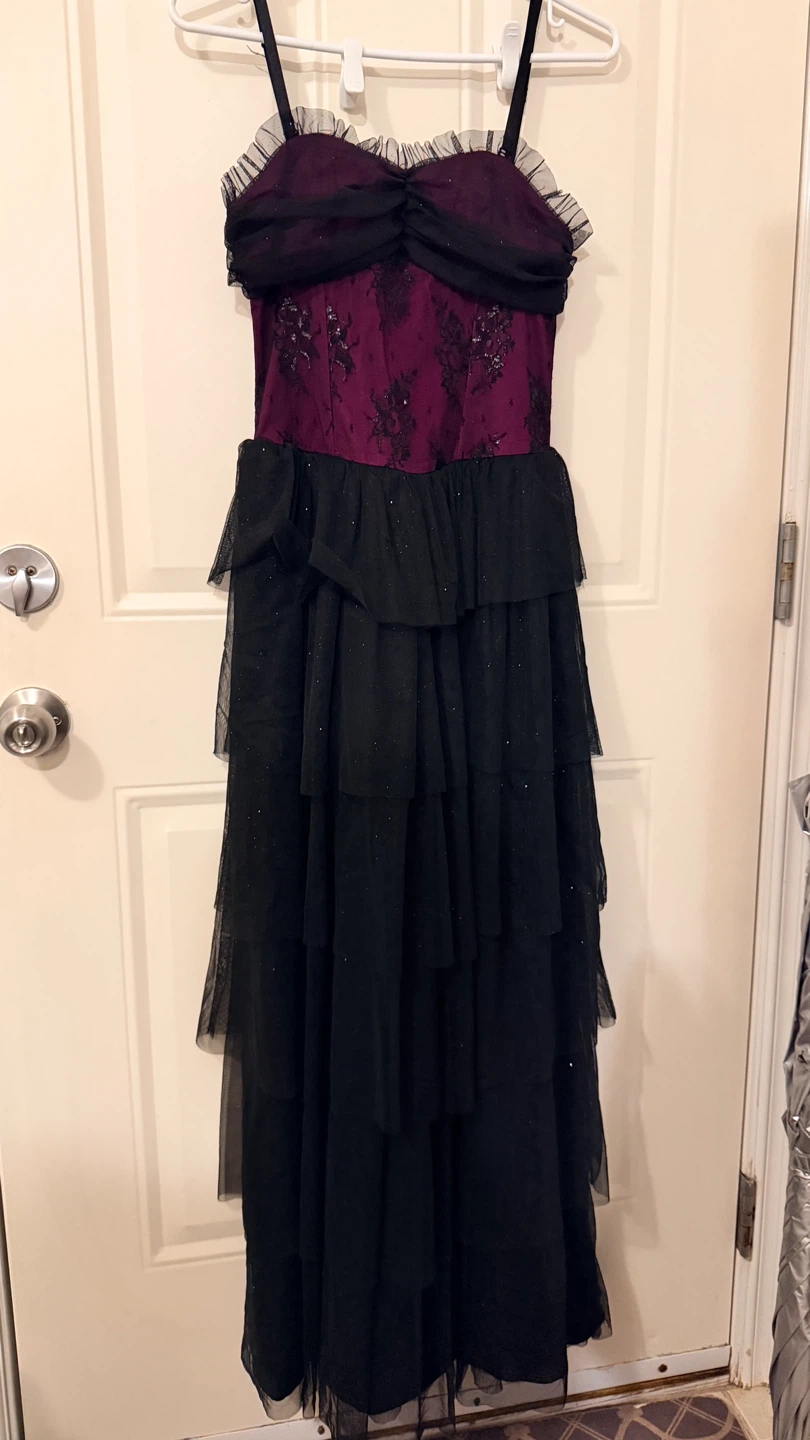 Purple and Black Tiered Tulle Gown Size S/M - photo 2