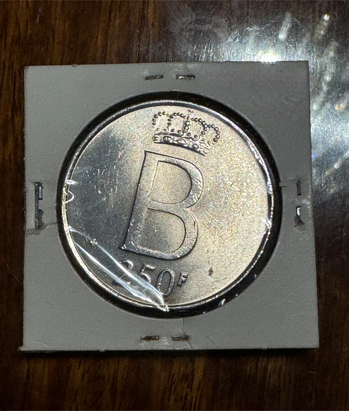 Large Silver Belgium 250 Franc Commemorative Coin - photo 2
