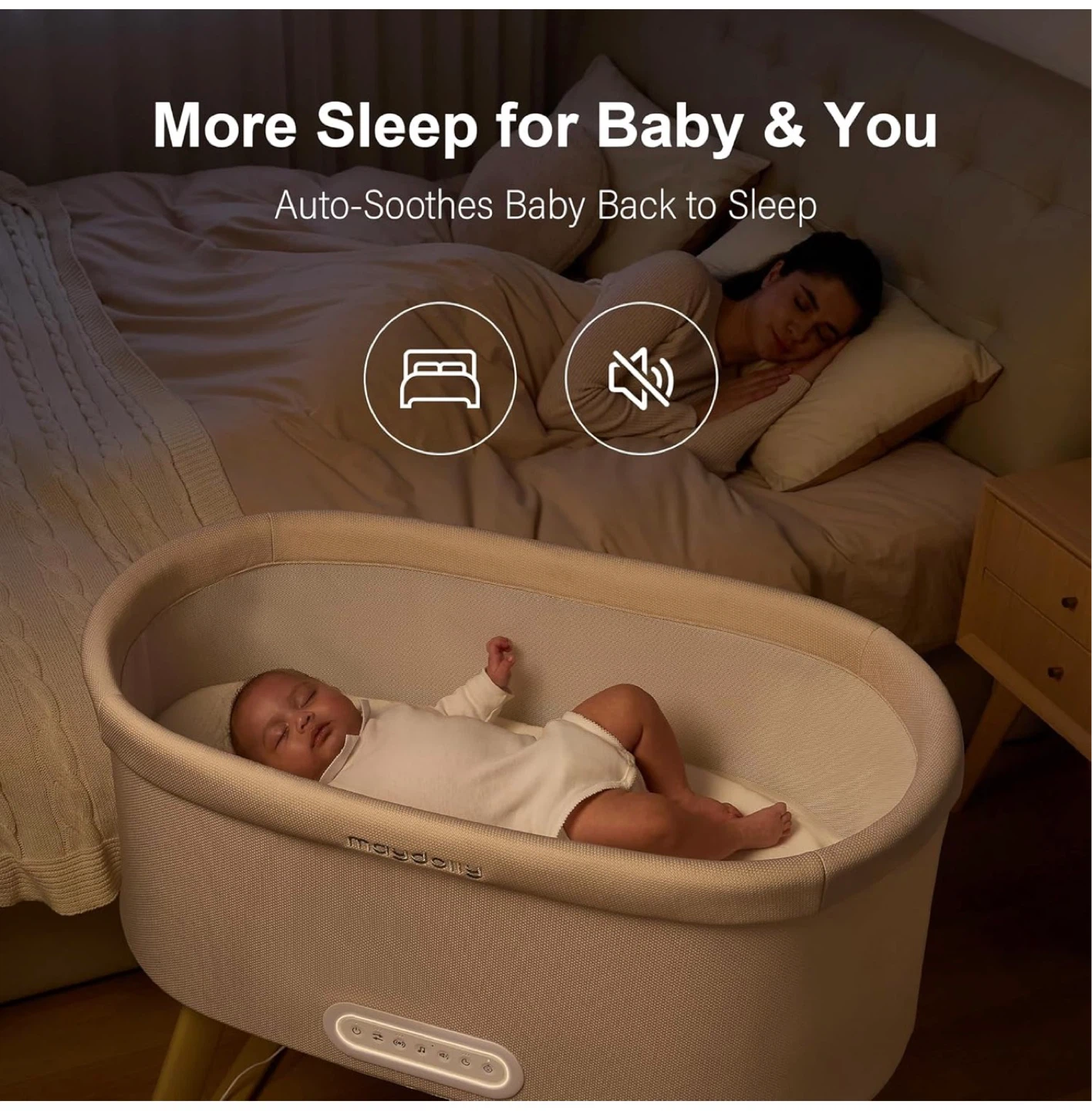 Smart Baby Bassinet with Cry Detection - Auto Soothing - photo 5