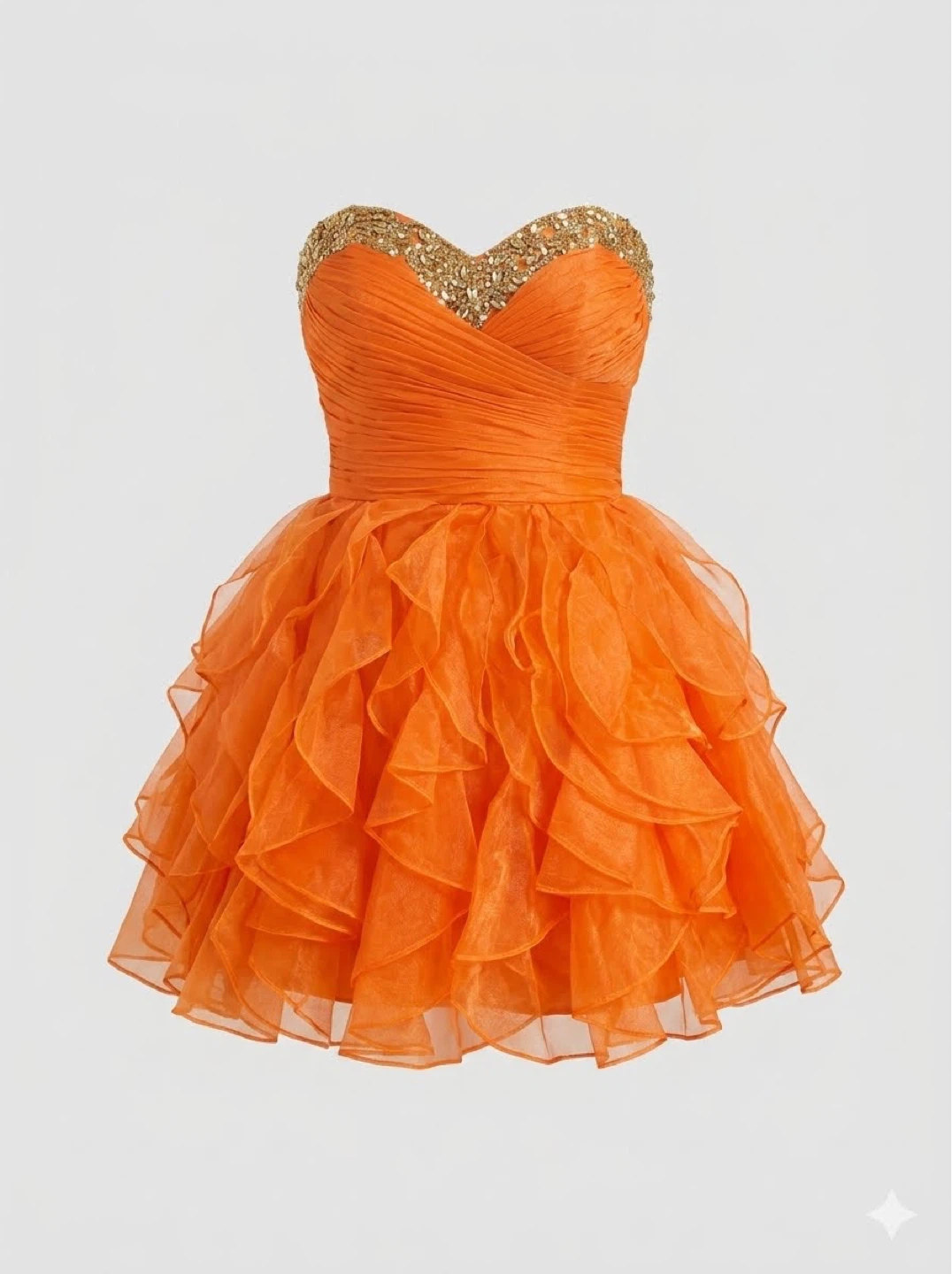 Orange Strapless Ruffle Dress - photo 3