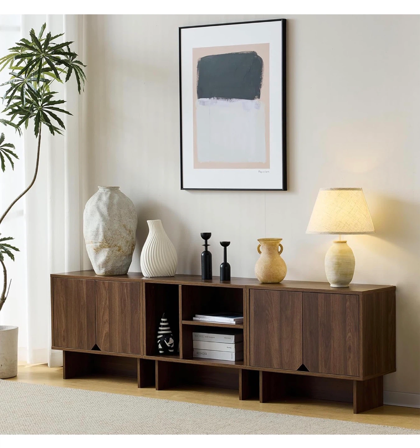 Modular TV Stand Storage Cabinet 3 Piece Set - Walnut Finish - photo 3
