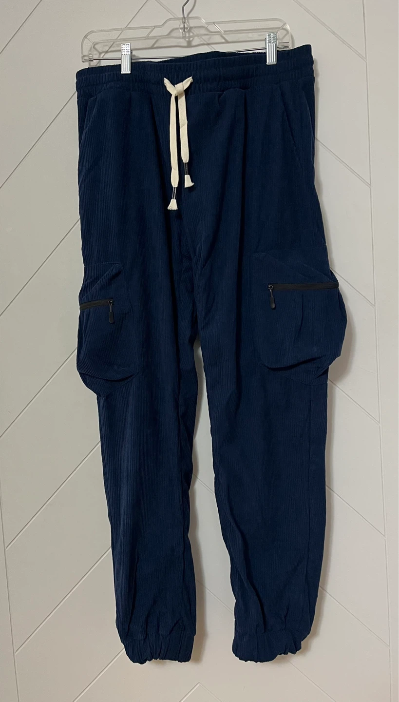 APTRO Navy Corduroy Cargo Joggers - Size L - photo 4