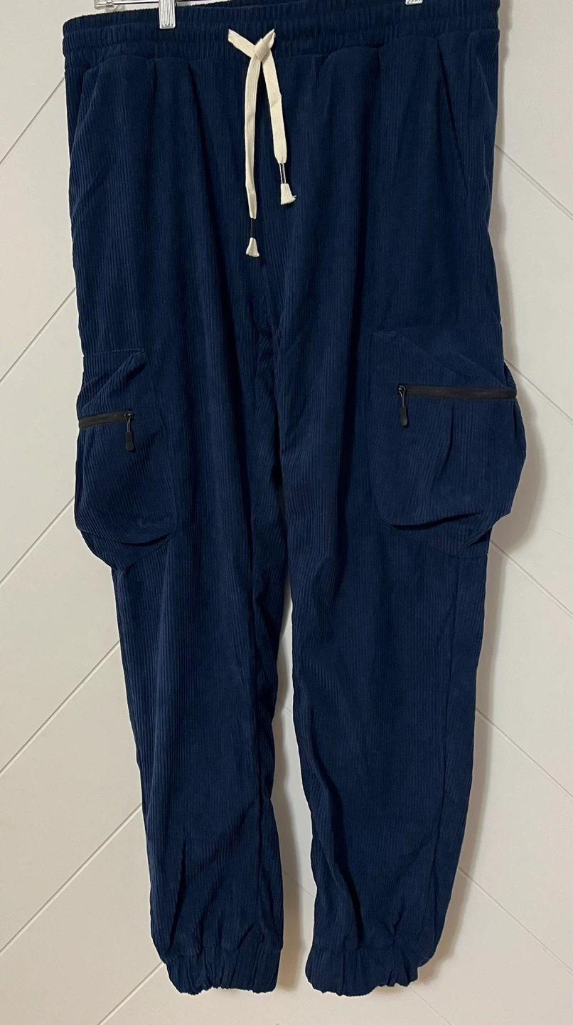 APTRO Navy Corduroy Cargo Joggers - Size L - photo 5