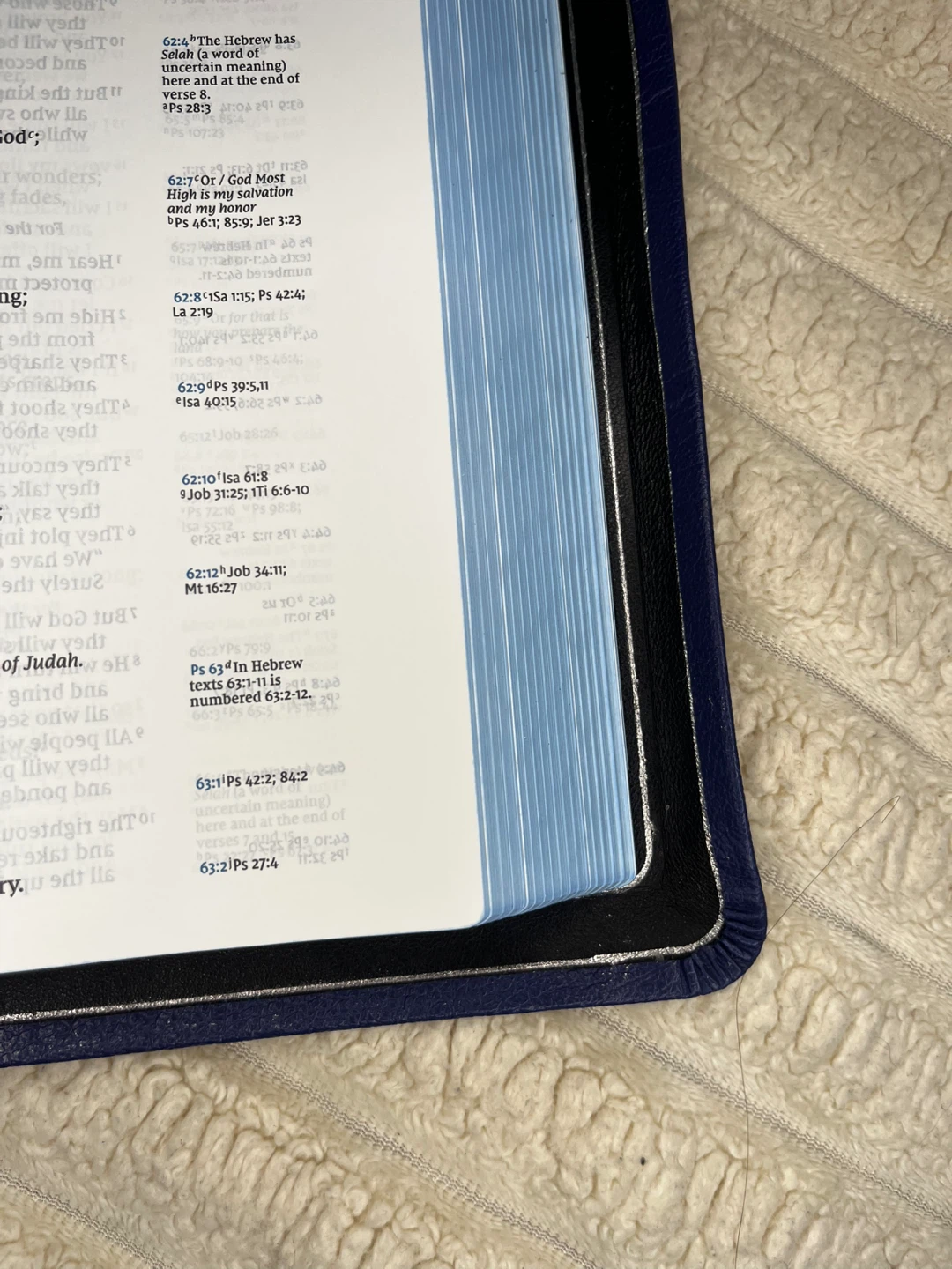 NIV Side Column Reference Wide Margin Bible Blue Goatskin - photo 4