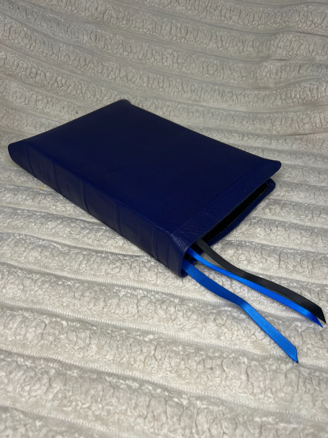 NIV Side Column Reference Wide Margin Bible Blue Goatskin