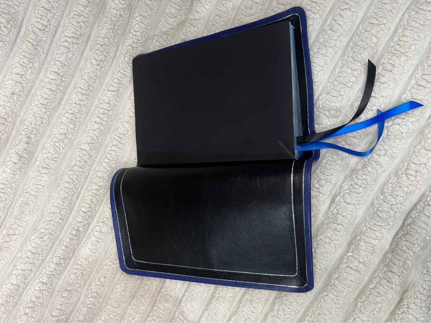 NIV Side Column Reference Wide Margin Bible Blue Goatskin - photo 2