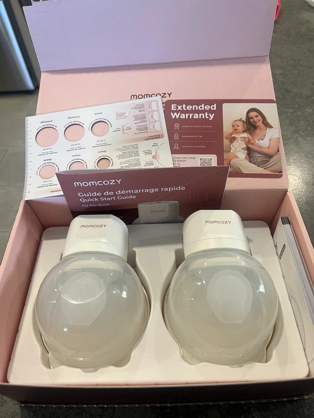 Momcozy S12 Pro Quick Wearable Breast Pumps 2 Count White