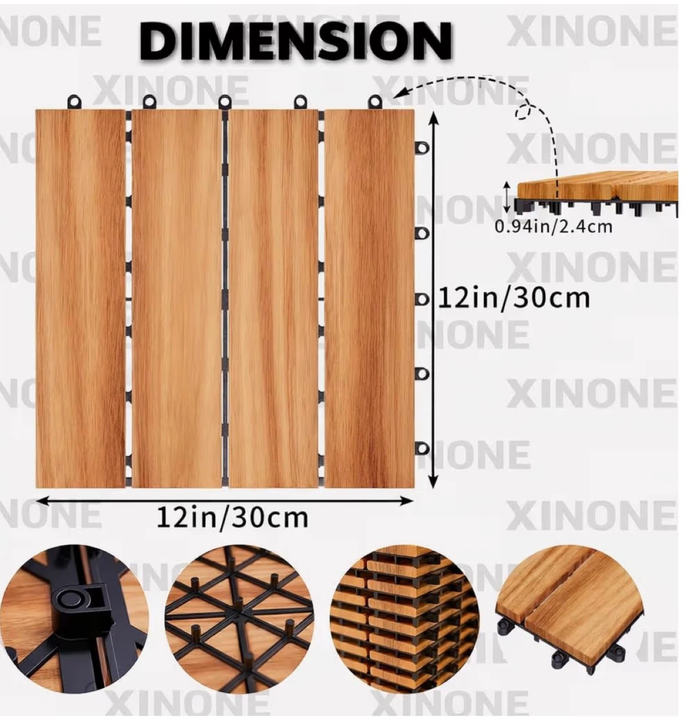 Cedar Alpha Real Cedar Wood Interlocking Deck Tile - photo 5