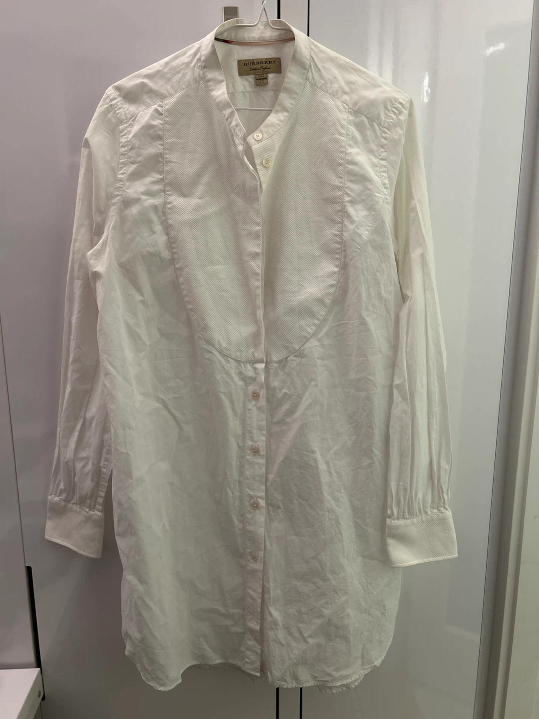 Burberry White Cotton Tunic Shirt Size 10
