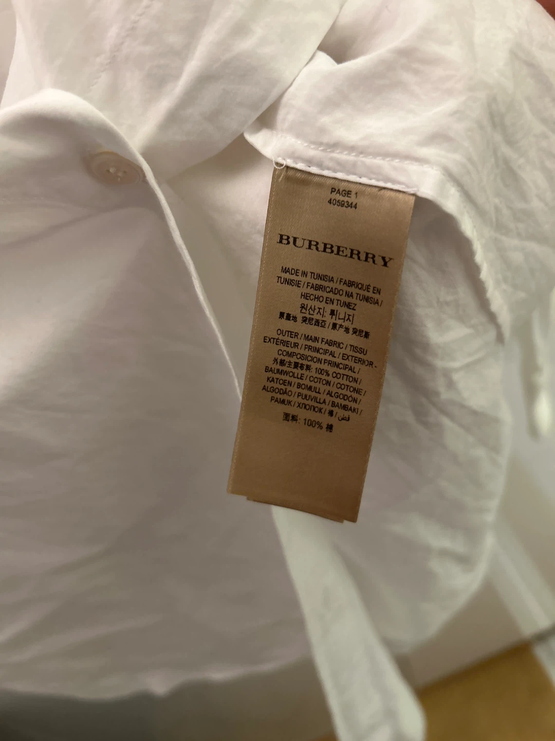 Burberry White Cotton Tunic Shirt Size 10 - photo 3