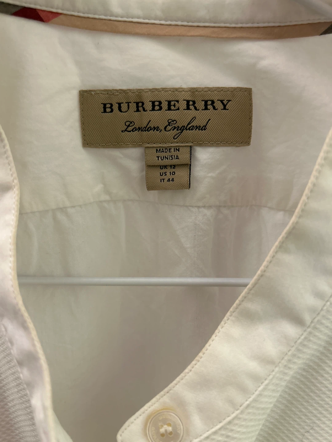 Burberry White Cotton Tunic Shirt Size 10 - photo 2