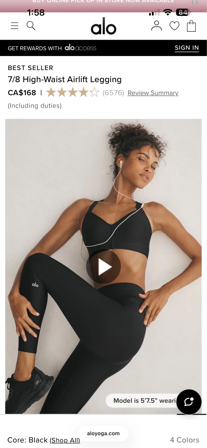 Alo 7/8 High-Waist Airlift Legging - Black - photo 2