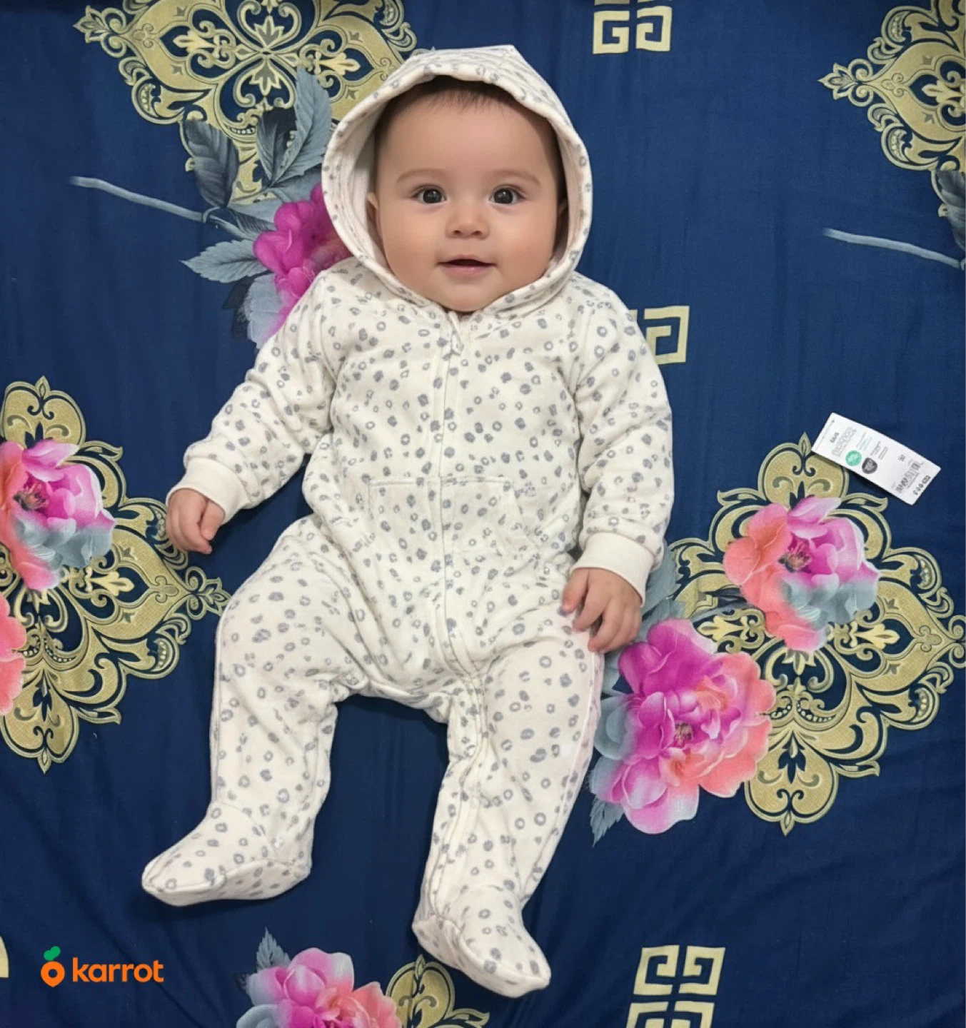 Baby Girls' Sleepsuit with Hood
