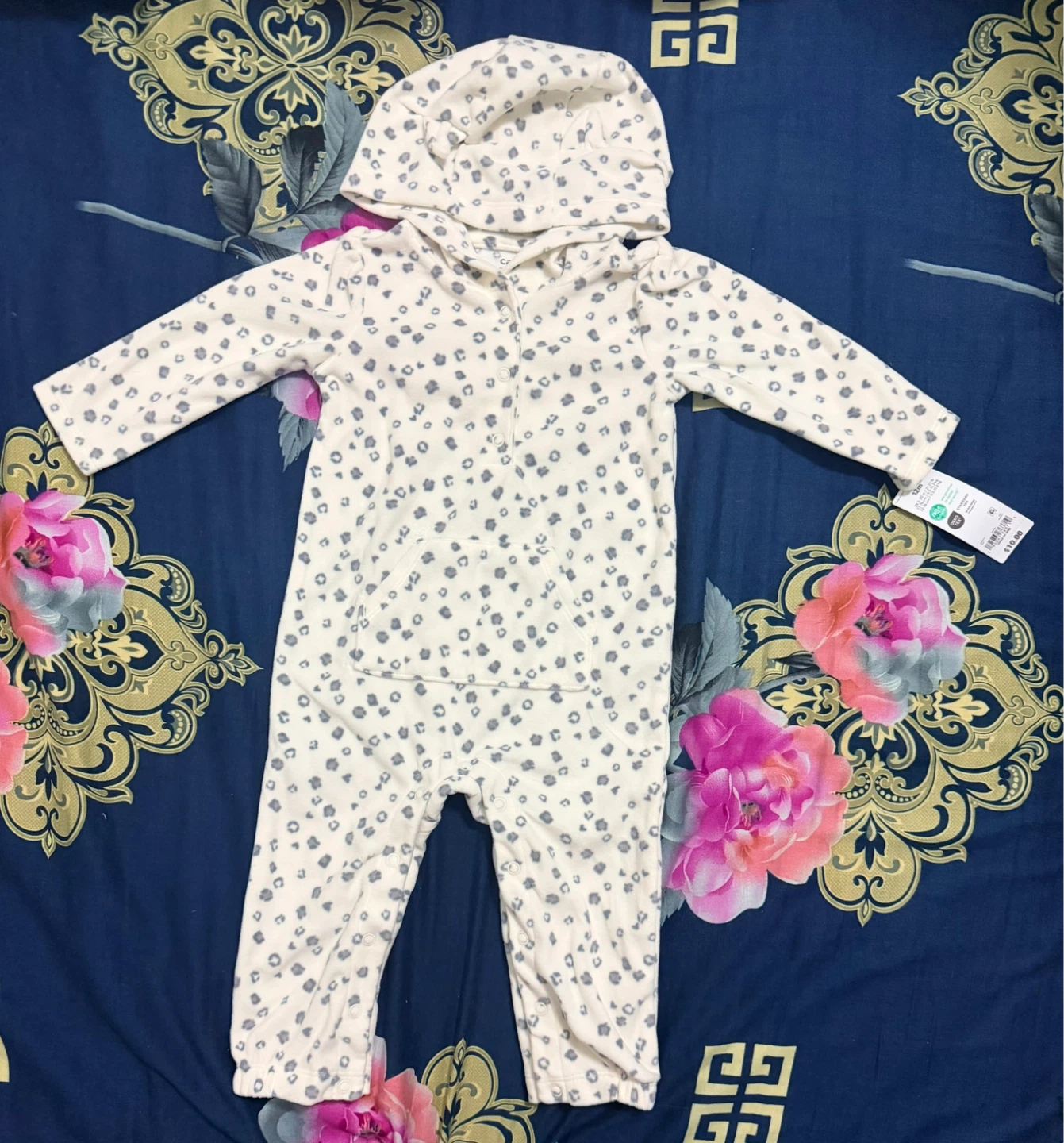 Baby Girls' Sleepsuit with Hood - photo 2
