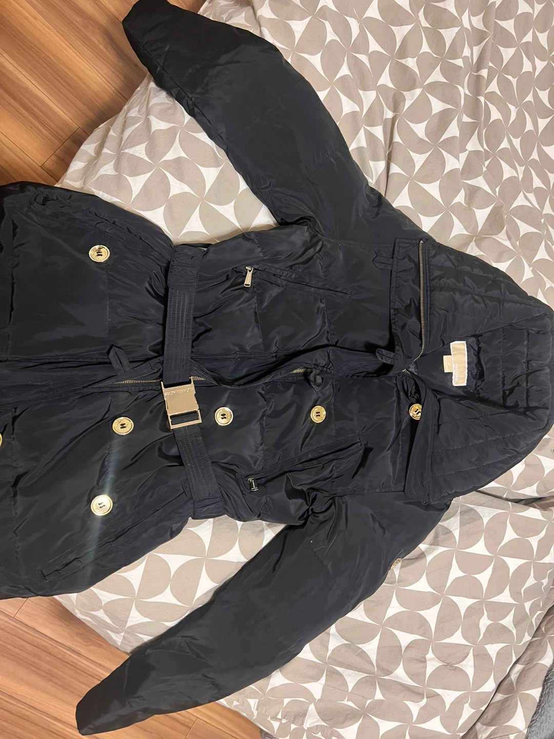 Michael Kors Black Puffer Belted Winter Coat - photo 3