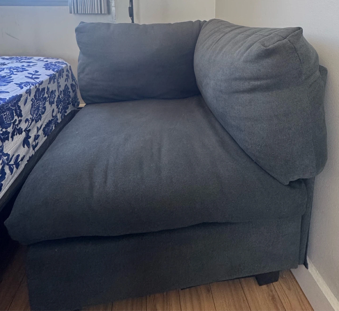 Dark Grey Sectional Armchair Corner Piece