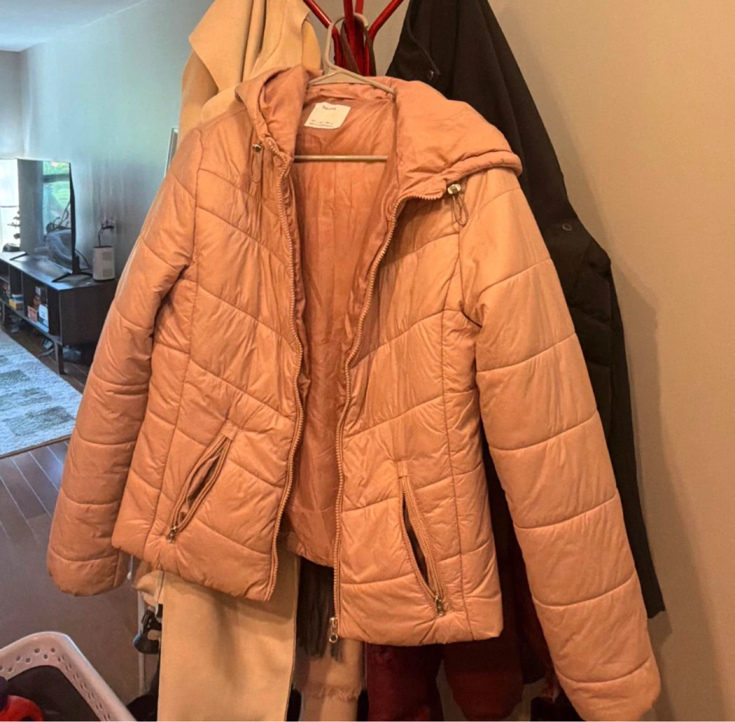 Bershka Pink Puffer Jacket with Hood - photo 3