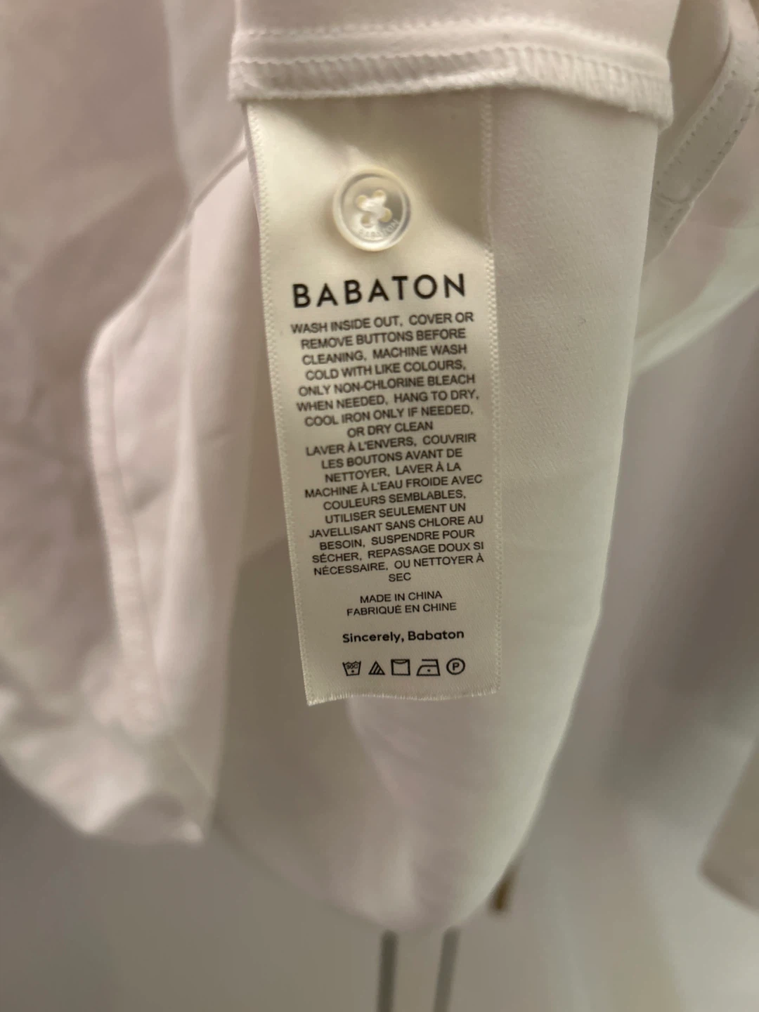 Babaton White Long Sleeve Blouse Size L - photo 3