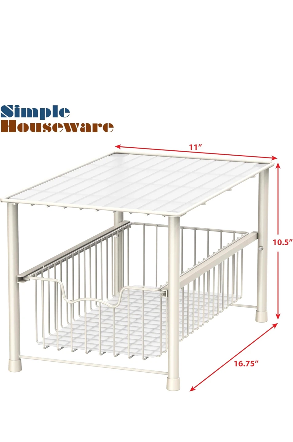 Simple Houseware White Under Sink Organizer Shelf - photo 3