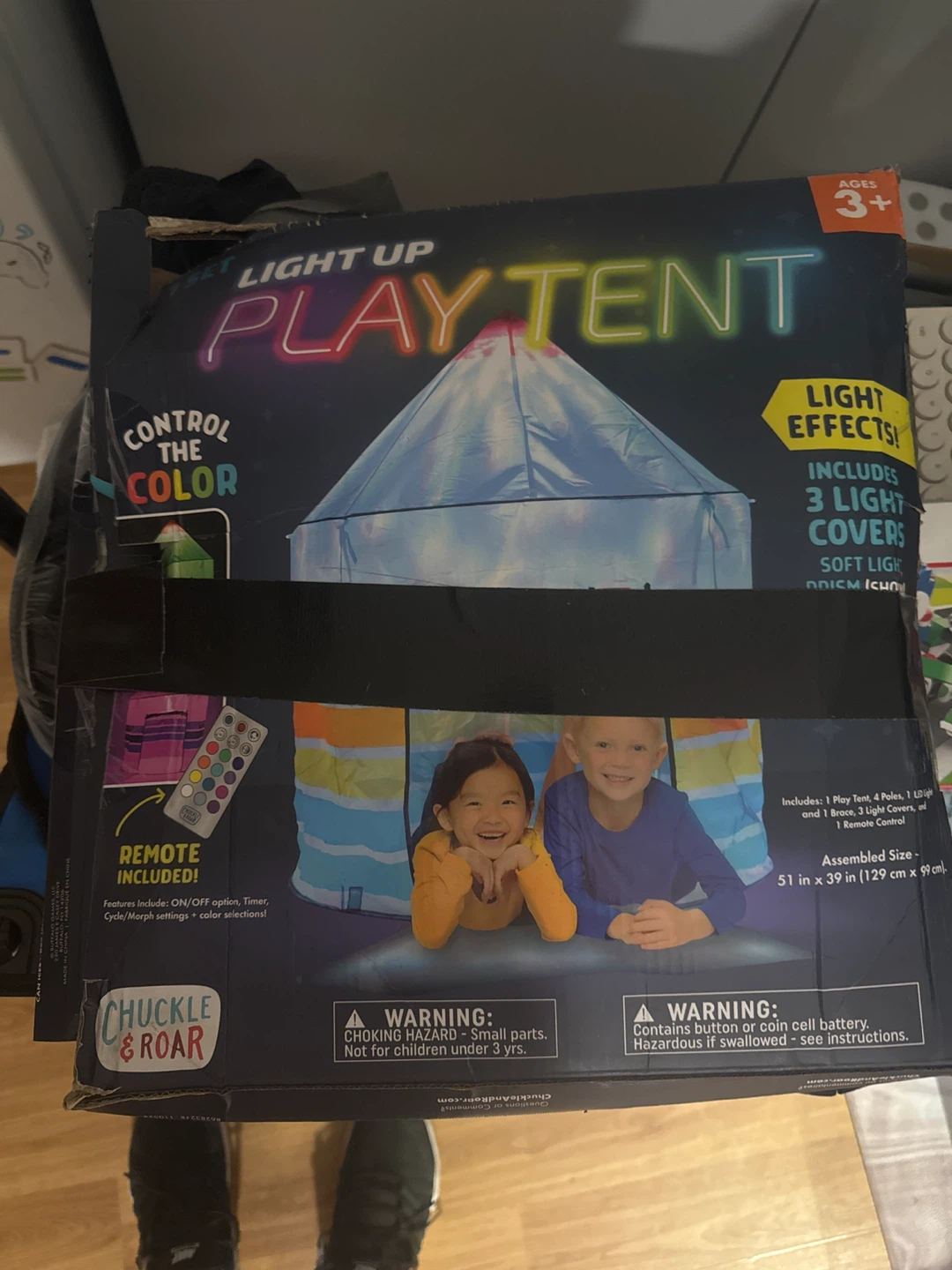 Chuckle & Roar Light Up Play Tent with Remote Control