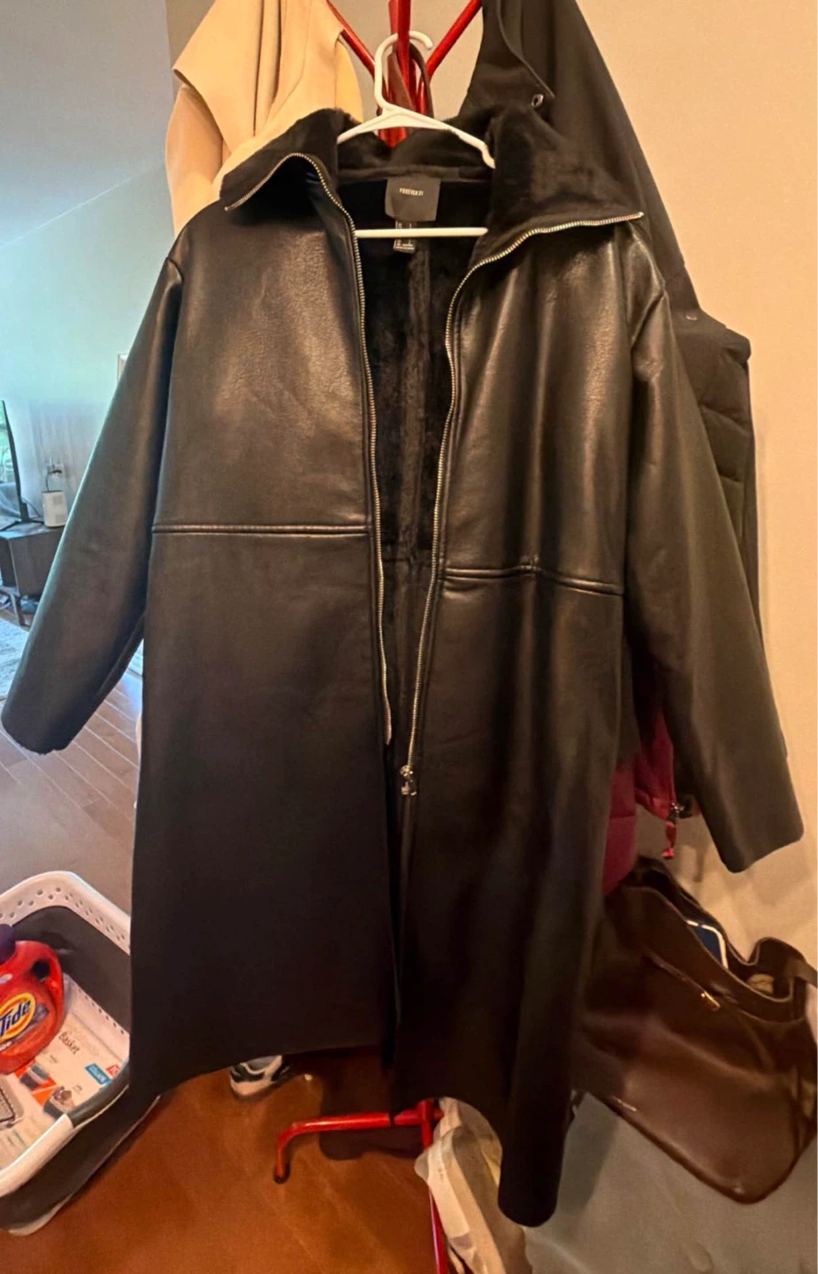 Forever 21 Leather Long Coat - photo 2