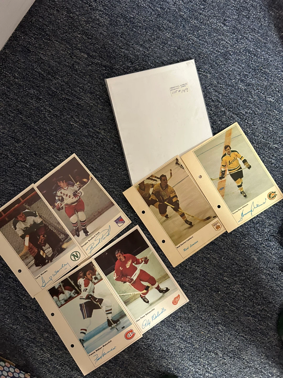 Very old vintage hockey signature pieces