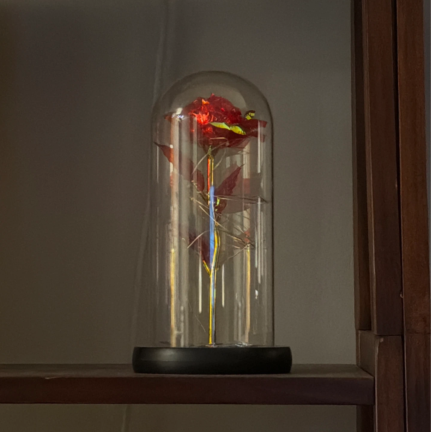 Red Rose Bear and Glass Rose Lamp - photo 2