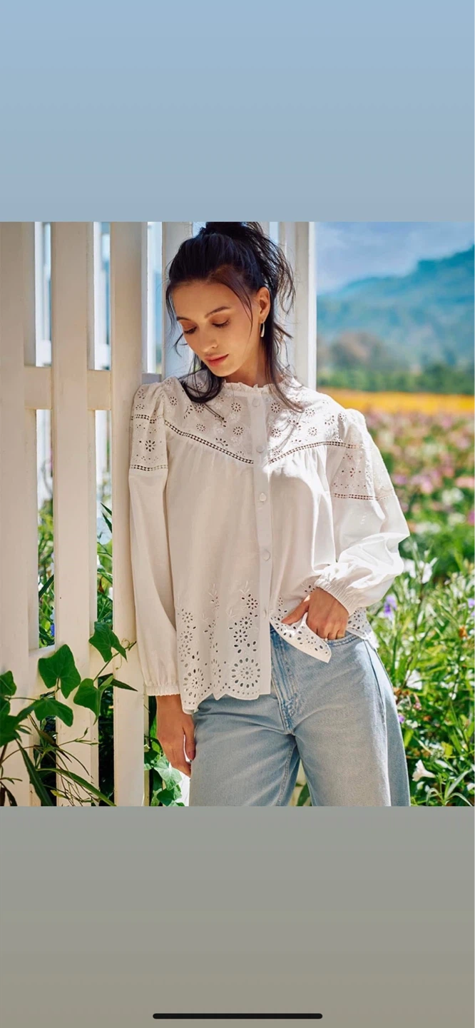 White chikankari Blouse - photo 2