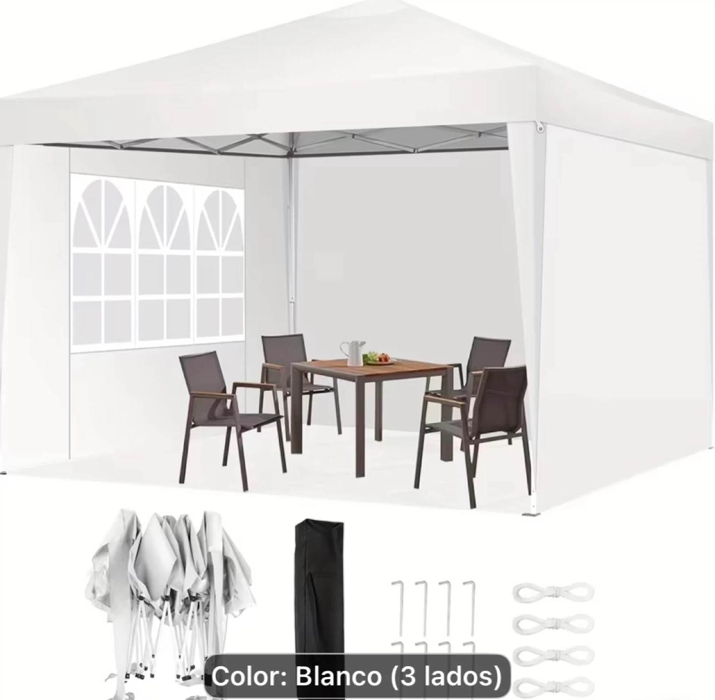 White Canopy Tent with Sidewalls - 10x10ft - photo 3
